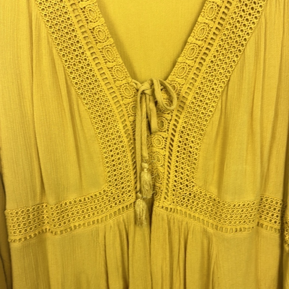 TORRID Babydoll Gauze Crochet Trim Lace-Up Top Sz 2X - Picture 7 of 13